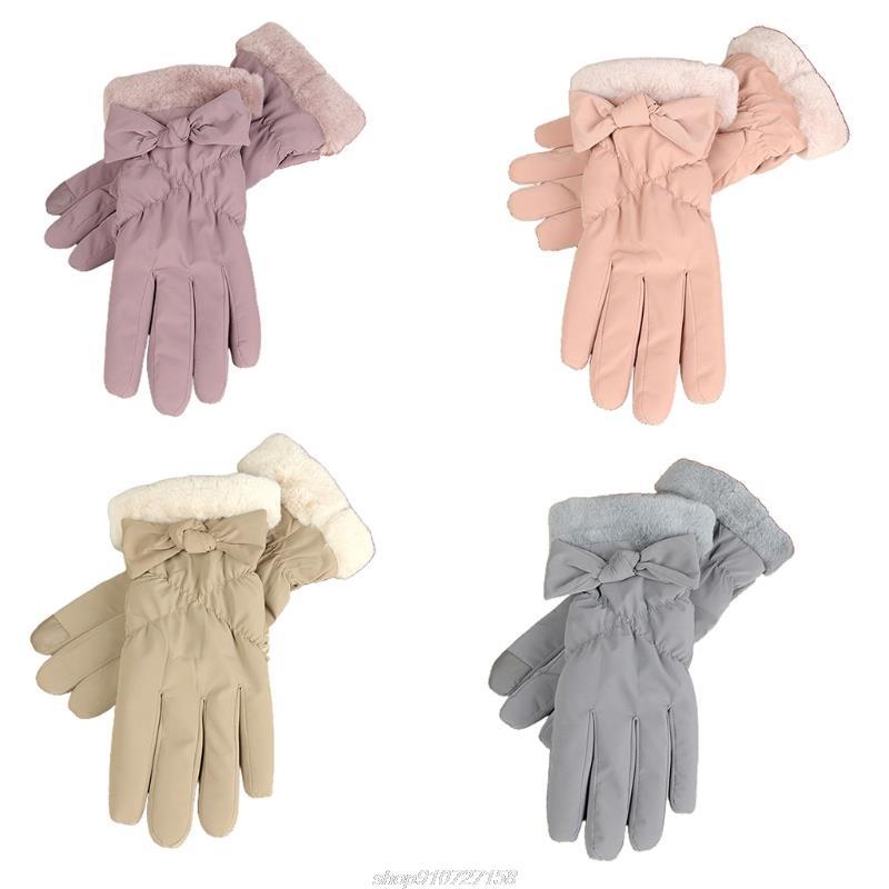 

Five Fingers Gloves Women Winter Warm Waterproof Touch Screen Outdoor Cycling Windproof Thermal Soft Lining Elastic Cuff D08 21 Dropship