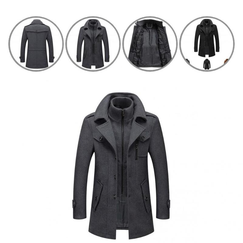 

Men's Jackets Male Casual Warm Zipper Jacket Streetwear Men Coat Solid Color For Daily Wear, Khaki