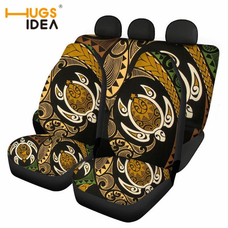 

Non-slip Car Seat Covers For Most Cars Hawaii Polynesian Sea Tortoise Print Front/Back Cushion Fashion Set Chair
