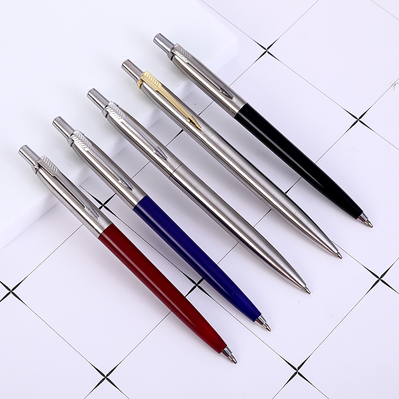 

Classic Design Metal Ballpoint Pens Commercial Pen Luxury Portable Rotating Automatic Exquisite Student Teacher Writing Tool Gift, As pictures
