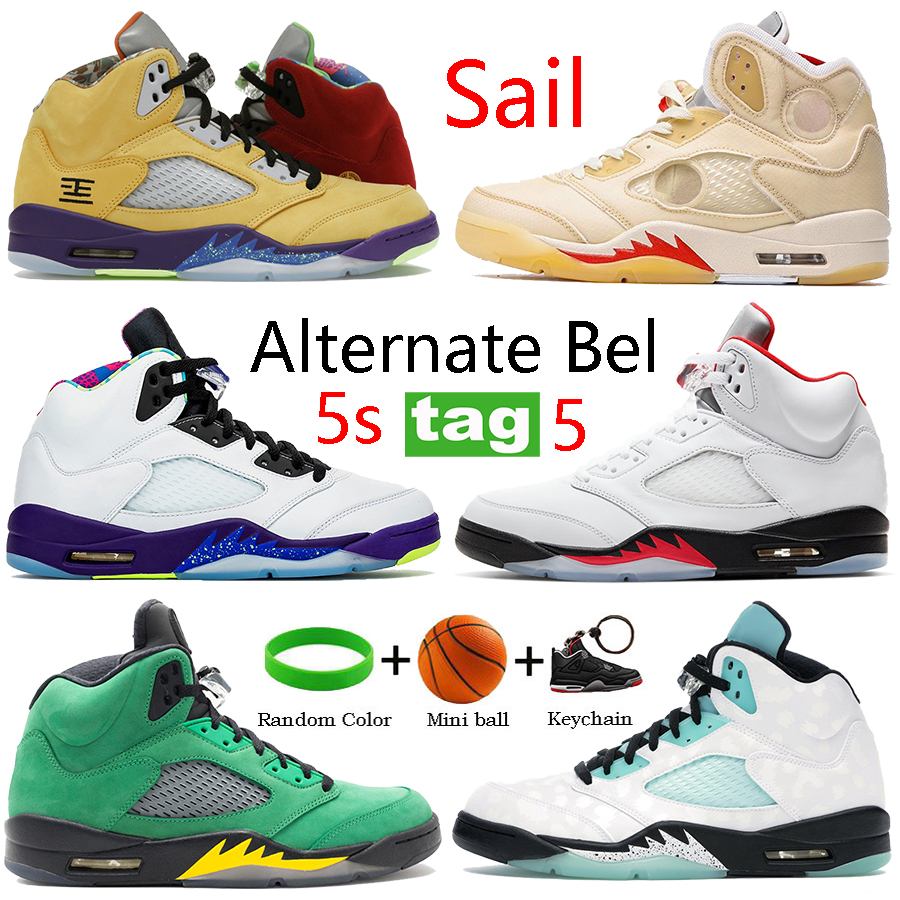 

2021 White x sail 5 5s basketball shoes what the Alternate Bel oregon black muslin Fire Red Silver Tongue men sneakers running trainers, Bubble wrap packaging