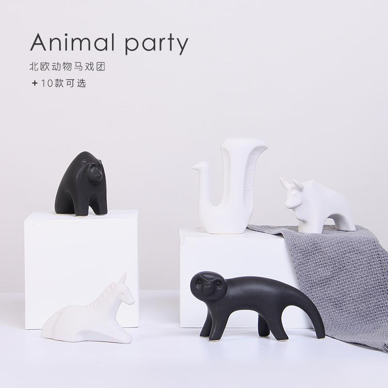 

Decorative Objects & Figurines Nordic Small Ornaments Home Accessories Modern Simple Tabletop Decoration Ceramic Creative Animal Gift Wholes