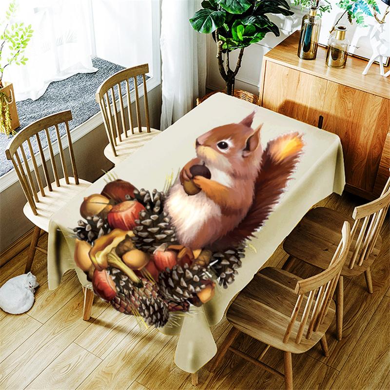 

3d Squirrel Tablecloth Creative Animal Zebra Pattern For Children Polyester Comfortable Waterproof Table Cloth Cover Home