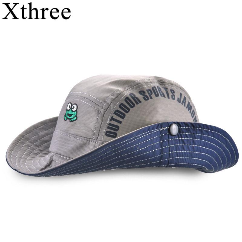 

Cloches Xthree Summer Bucket Hat Cap Kids Cowboy Baby Boy Casquette Garcon Sun For Girl, Green