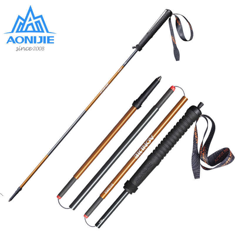 

AONIJIE E4102 M-Pole Folding Ultralight Quick Lock Trekking Poles Hiking Pole Race Running Walking Stick Carbon Fiber 201113