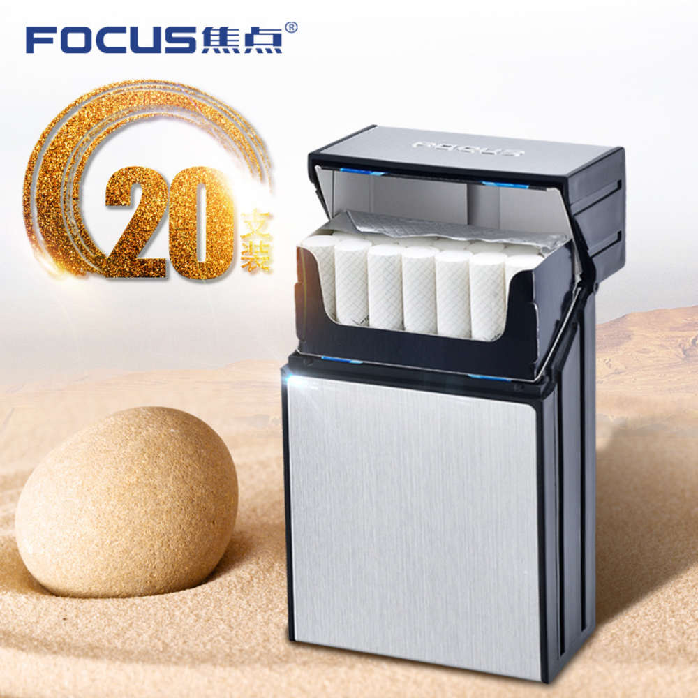 

Cigarette case Focus creative personality 20 pack cigarette box ultra thin portable flip plastic simple