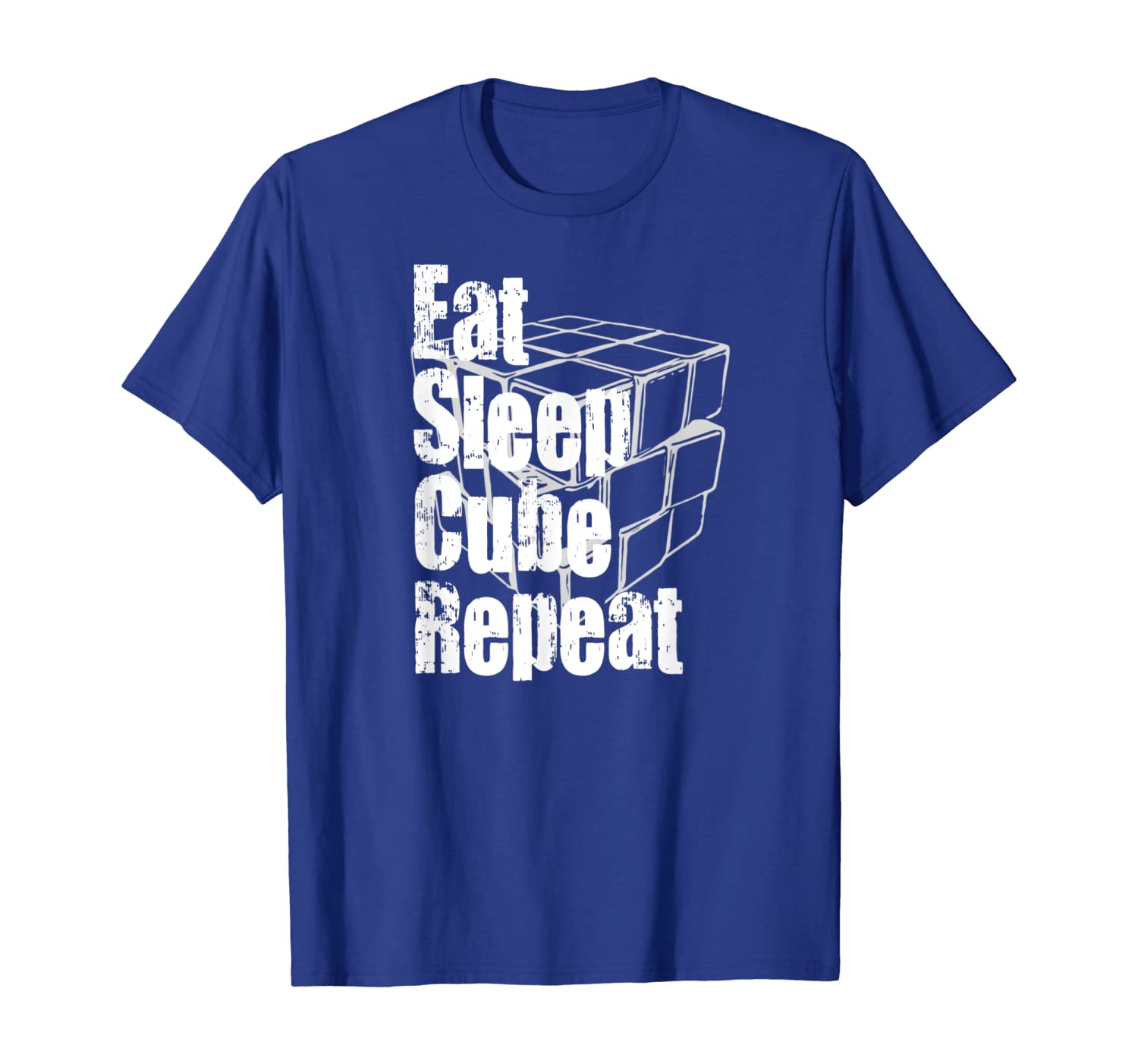 

Eat Sleep Cube Repeat Puzzle Cubing Novelty Tee, White;black