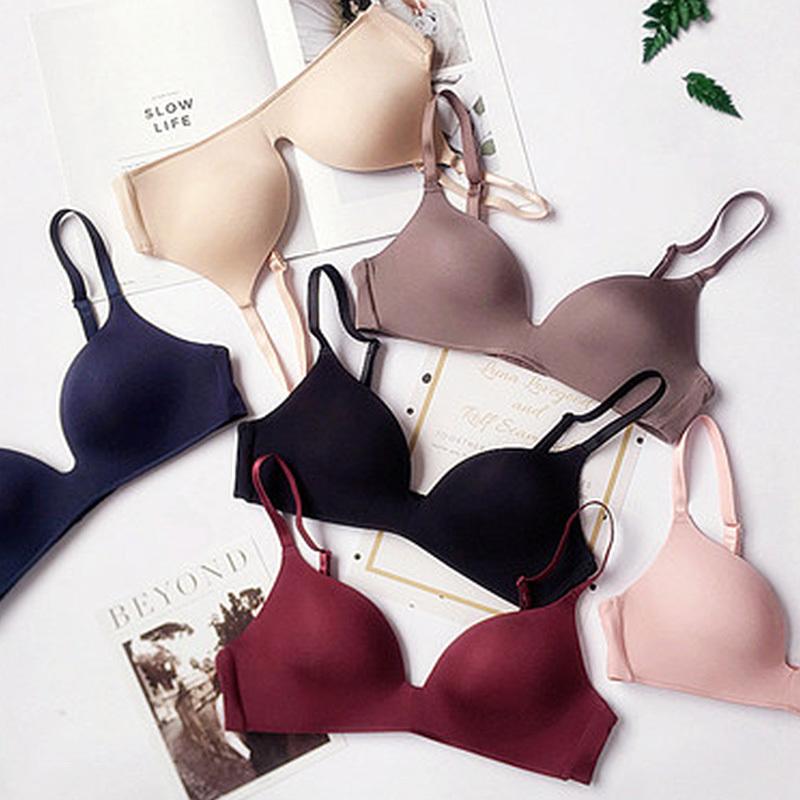 

Colors Seamless Sexy Bra For Women Bralette Wire Free Push Brassiere, Khaki