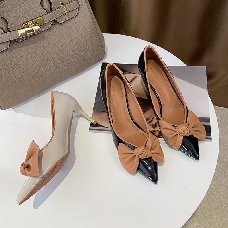 

Sandals 3068-61 French high heels with bow and color matching N0M1, 1# shoe box