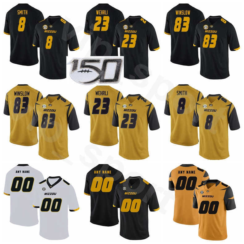 

Missouri Tigers Football NCAA College Ezekiel Elliott Jersey 83 Kellen Winslow 9 Jeremy Maclin 8 Justin Smith Roger Wehrli Men Women Youth, With 150th patch