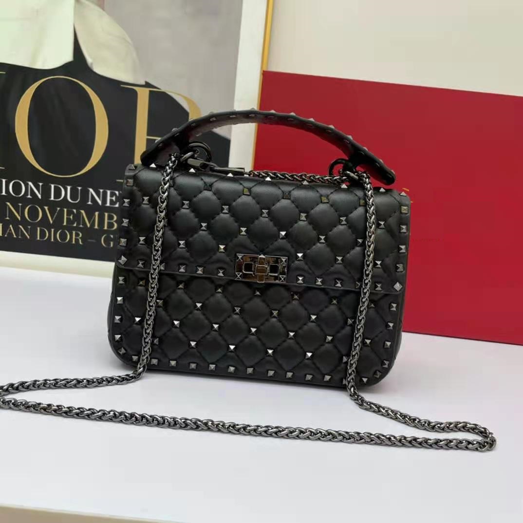 

2022 new arrival lady women Genuine Leather fashion bags spike handbag shoulder tote chain, Red