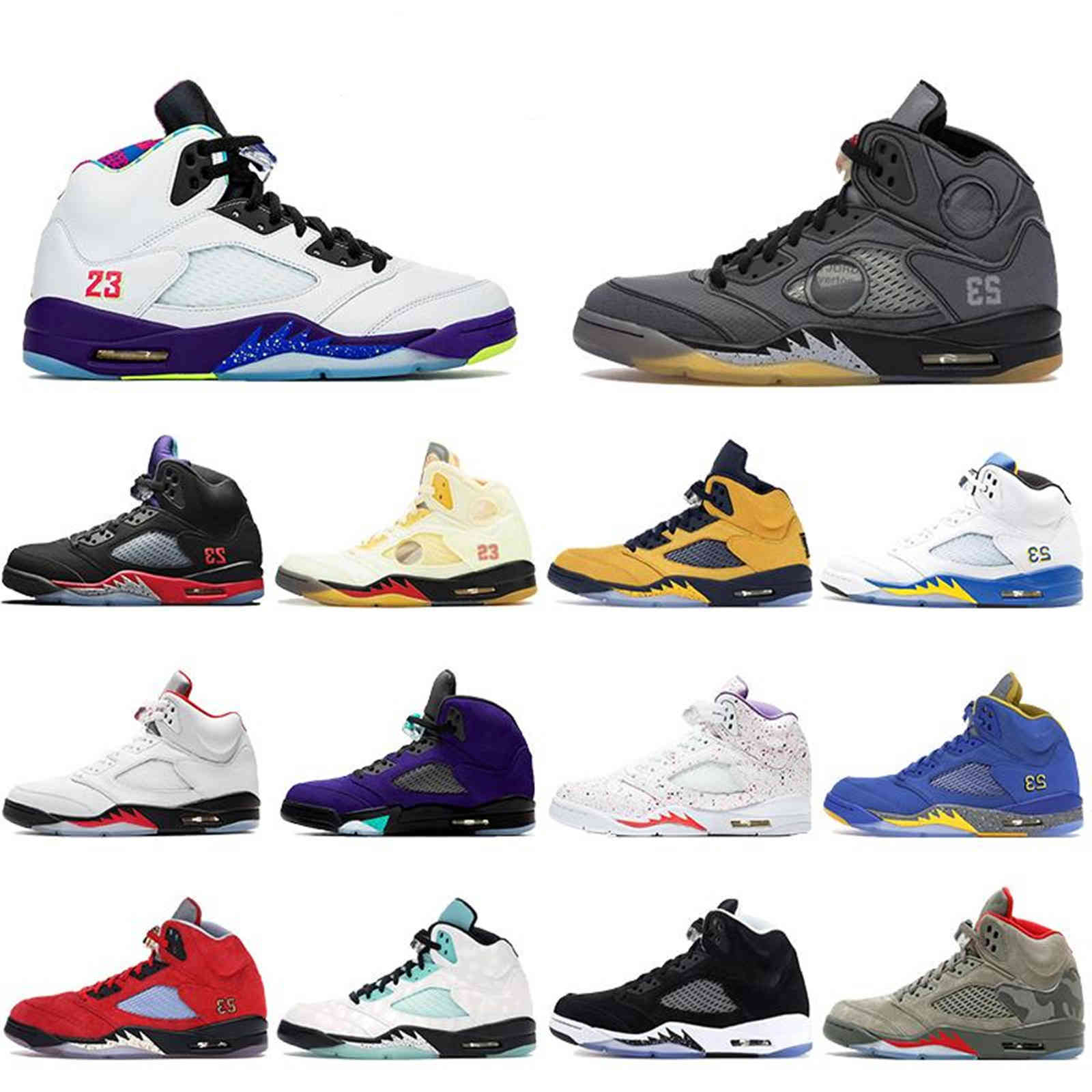 

White Sail Wings 5 5s Top 3 Fire Red Oregon Men Basketball Shoes Michigan Oil Grey Sneakers Mens Sports Trainers, Real pictures contact us send to you