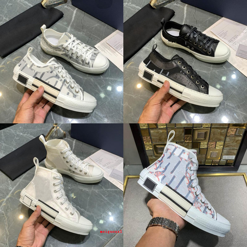 

2021 Brand Men Women Sneakers Luxury Low canvas Casual Shoes B23 Designers High Top sports Shoe Fashion Lace bee printing Transparent Letter, Black