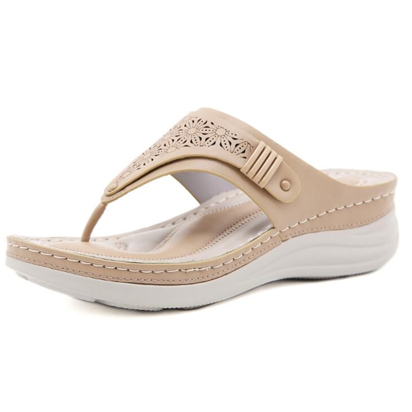 

Summer Women Platform Bath Slippers Wedge Sandals Beach Calzado Mujer Women's Fashion Casual Hollow out q29 210521, Beige