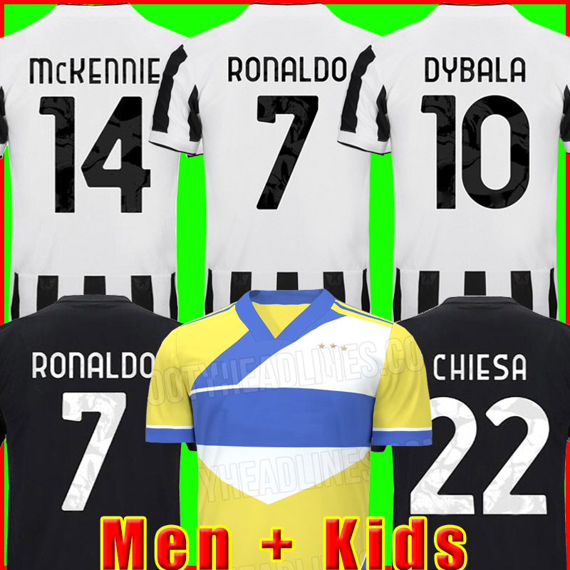 

fans player version RONALDO jerseys 2021 2022 DYBALA MORATA CHIESA McKENNIE juventus soccer football kit shirt 21 22 JUVE Men + Kids fourth 4th set 999, Men away + patch
