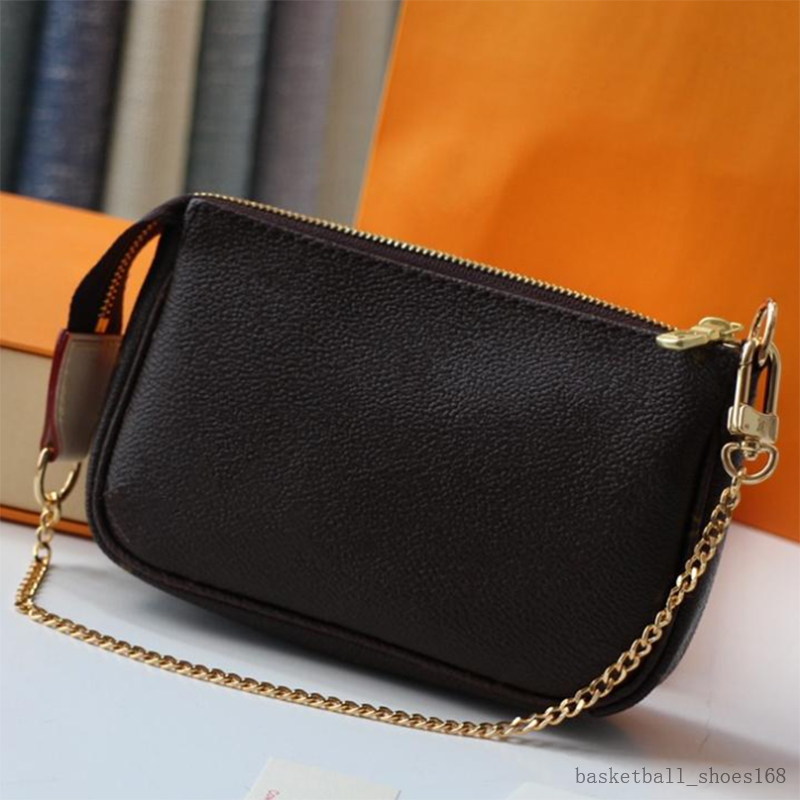 

M58009 MINI POCHETTE ACCESSOIRES Iconic Fashion Wallet Womens CANVAS Pouch Evening Clutch Zippy Chain Coin Purse Phone Sling Bag, 02