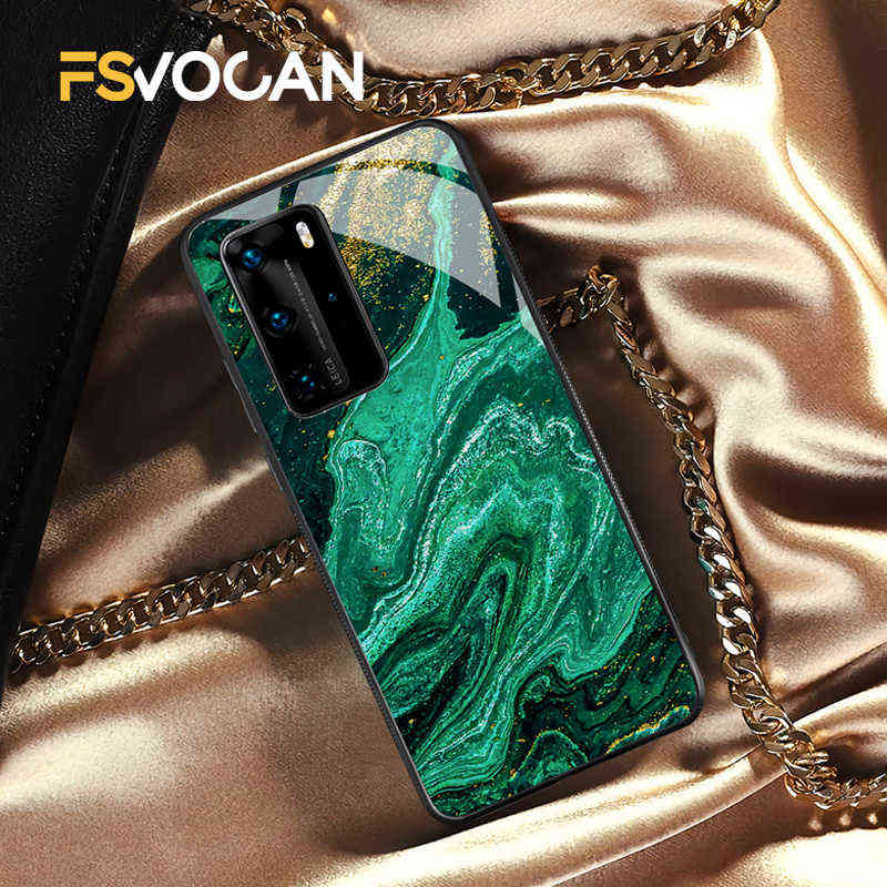 

Emerald Green Jade Stone Pattern Phone Case For Huawei P30 P40 P20 Lite E Pro Honor 50 10X 10 10i Mate 20 30 Plus 8X 9X Nova 5T W220226, Hw-dls13004