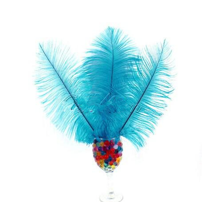 

Teal Blue Natural Ostrich Feathers Decor 10"-12"(25cm-30cm) Wedding Party DIY Decoration Craft Headdresses Free Delivery