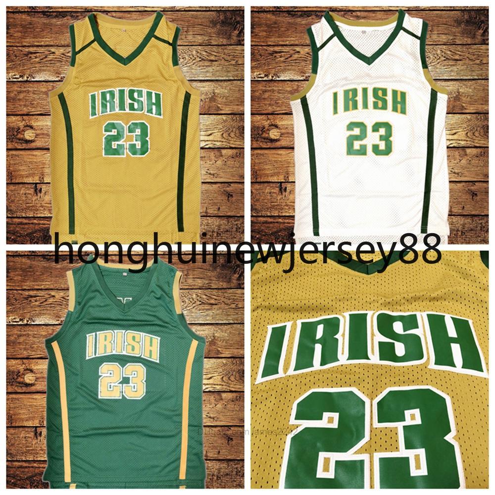 

Ship From US #St Vincent Mary High School Irish Basketball Jersey All Stitched White Green Yellow Jerseys Size S-3XL, Black;red