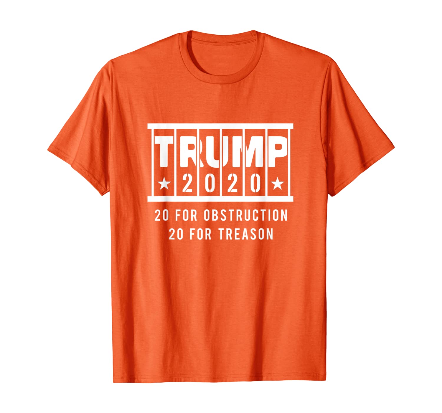 

Anti-Trump 2020 Clever Parody Obstruction and Treason Jail T-Shirt, White;black
