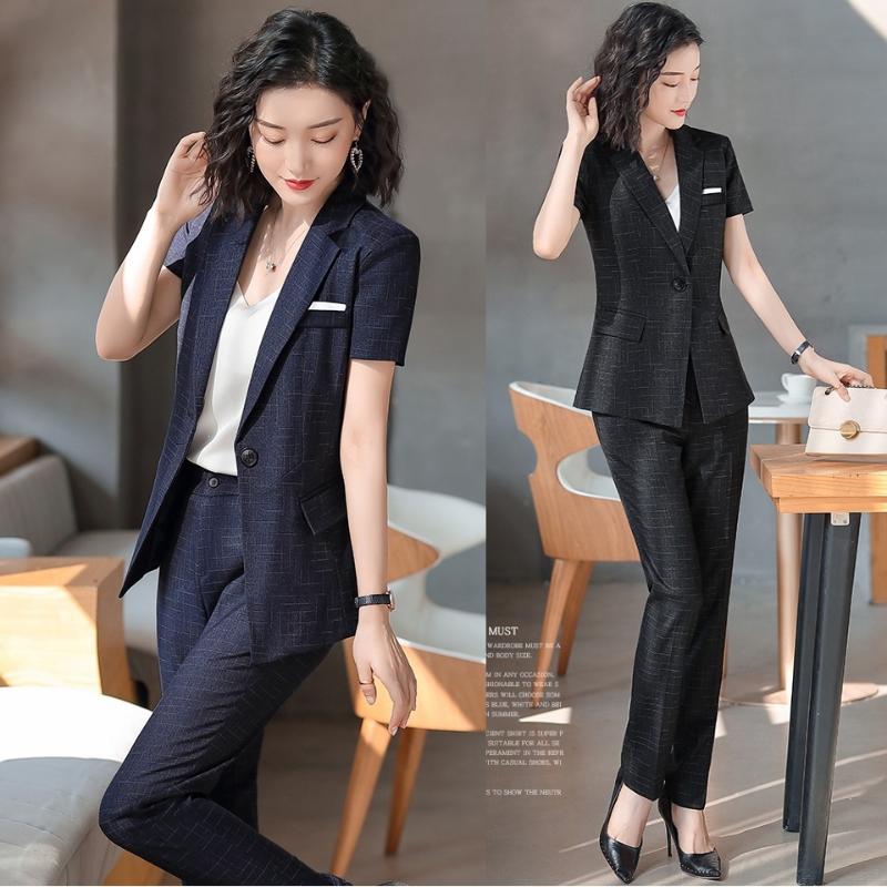 

Women' Suits & Blazers Formal Black Blazer Women Business 2 Piece Pant And Top Set Summer Jacket Ladies Work Wear Office Uniform Designs St, Blazer only