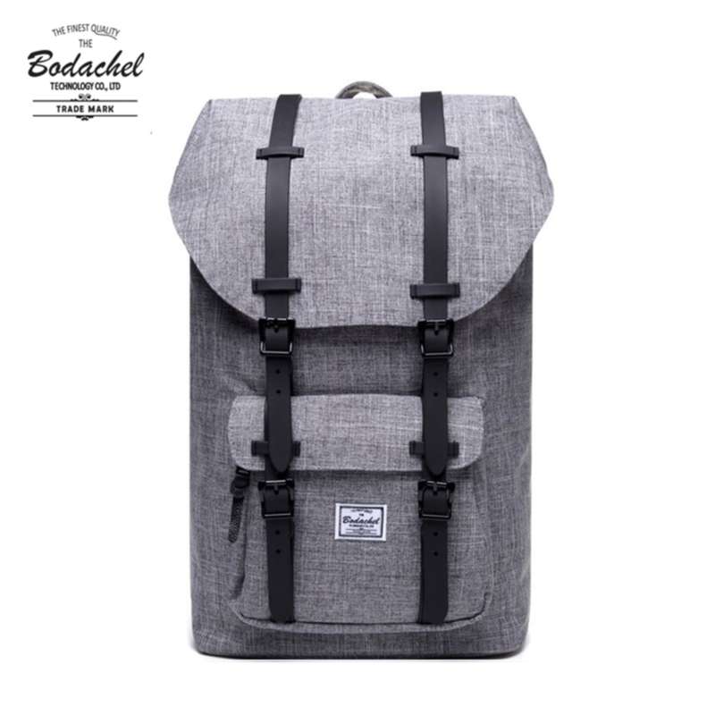 

Bodachel Backpack Little America Male Bag School bagpack Large Capacity Computer Laptop rucksack 24L Style knapsack Mochila 210929, Grey medium