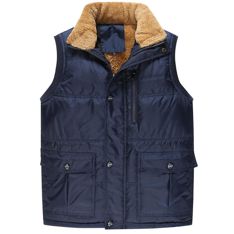

Men's Vests Winter Men Vest Coats Cotton Thick Warm Sleeveless Jacket Casual Fleece Army Green Waistcoat Plus Size 7XL, Black 002