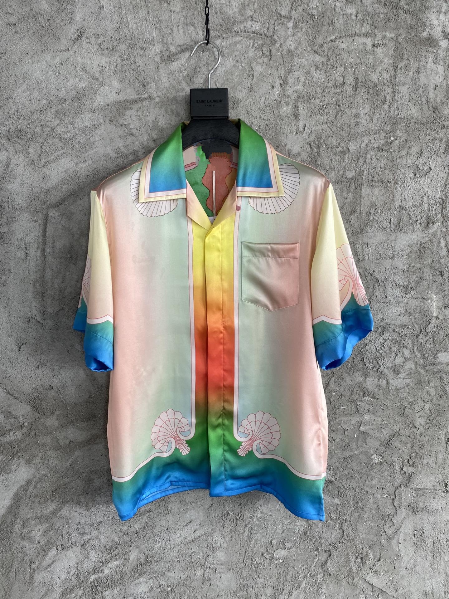 

2022 fall new mens designer high QUALITY fabric shirts ~ US SIZE shirts OVERSIZED ~ great mens designer button short sleeve shirts, Multi