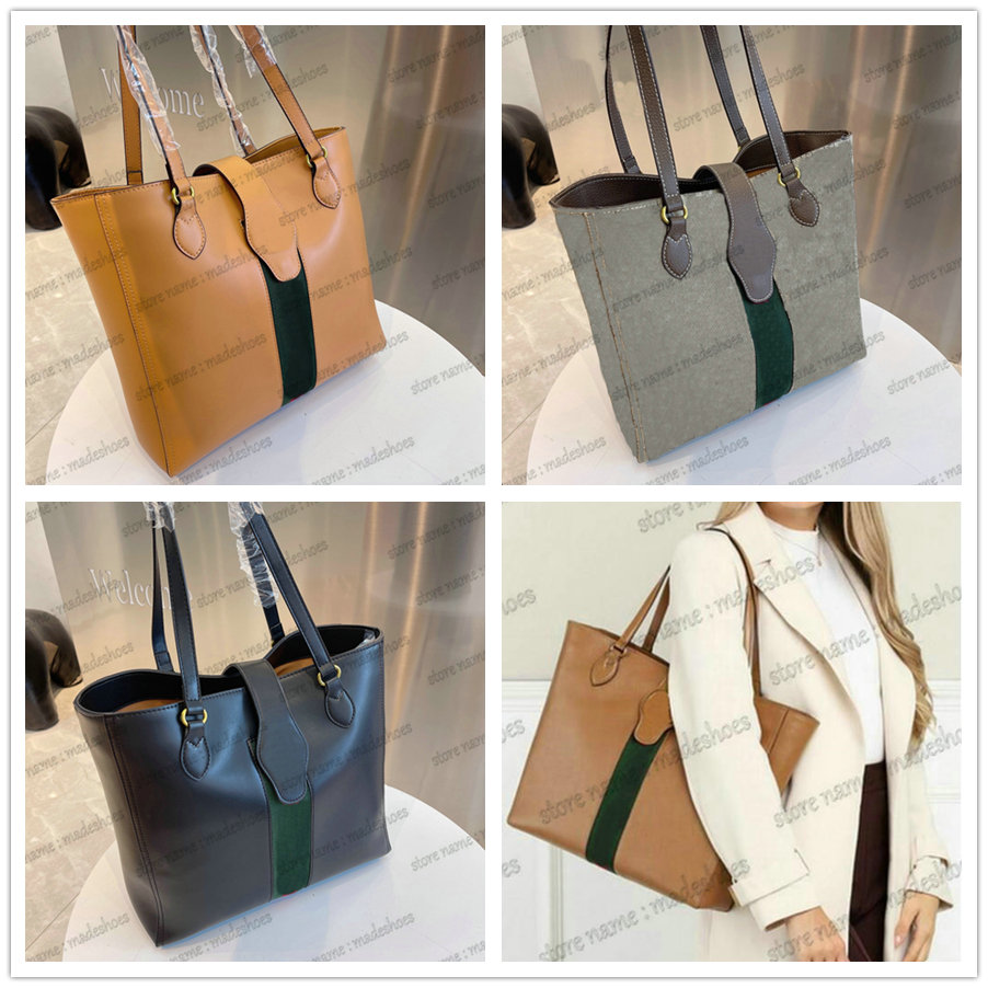 

Medium Web Tote Shoulder Bags With Double Letter Women Ophidia Handbag Leather Designer Cross Body Luxurys Women Shopper Vintage Business Handle Bag 649577 Coffee