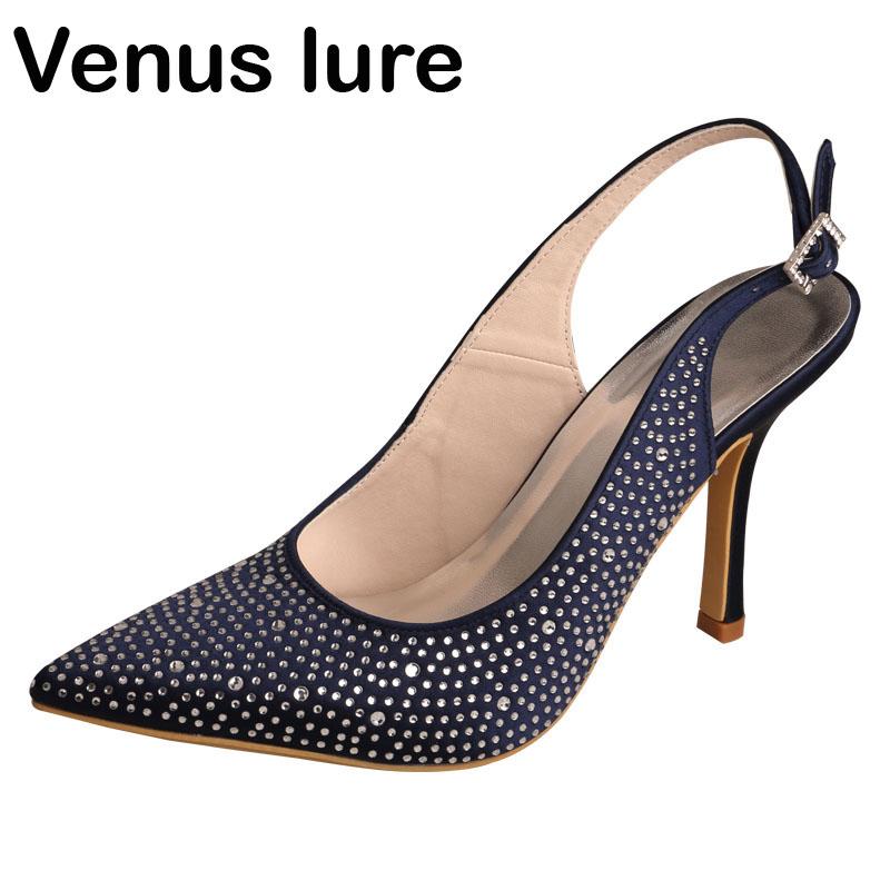 

Dress Shoes Diamante Ladies Wedding Pointed Toe Navy Blue Party Evening Pumps Stiletto Heel, Gray
