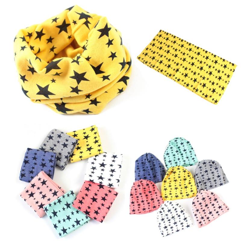 

Scarves & Wraps Winter Warm Girls Boys Stars Collar Scarf Children O Ring Neck, White