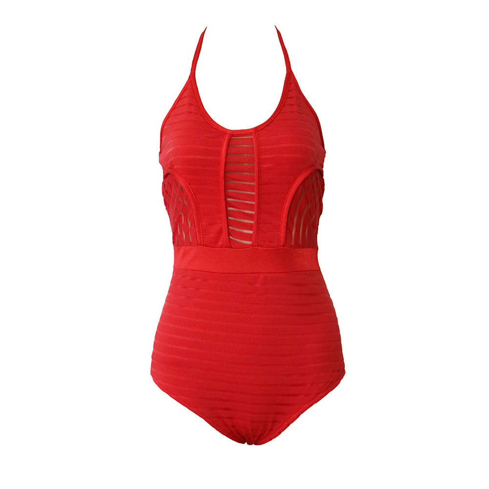 Sexy One Piece Bikini with Neck Strap triangl swimwear-image-692535172