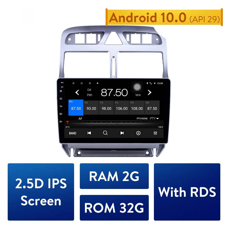 

Android 10.0 9" 2Din Car dvd Radio GPS Multimedia Unit Player for Peugeot 307 2008-2013 support Steering Wheel Control
