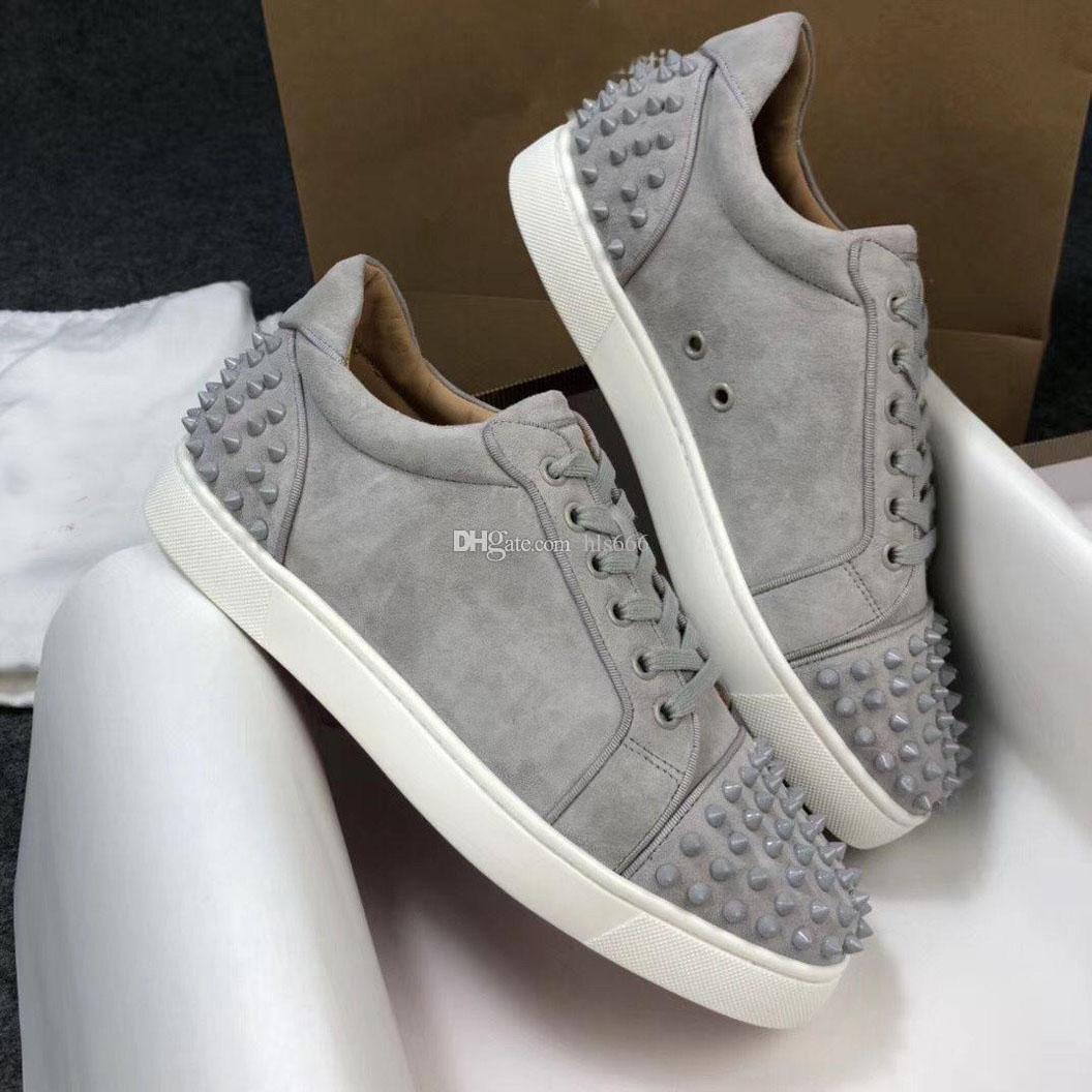 

LOUBOUTIN CHRISTIAN Luxey Seavaste 2 Orlato Junior Red Soles Spikes Sneakers Shoes,Elegant Designer Red Bottom Shoes Men,Women Casual Wa ScT, Blue