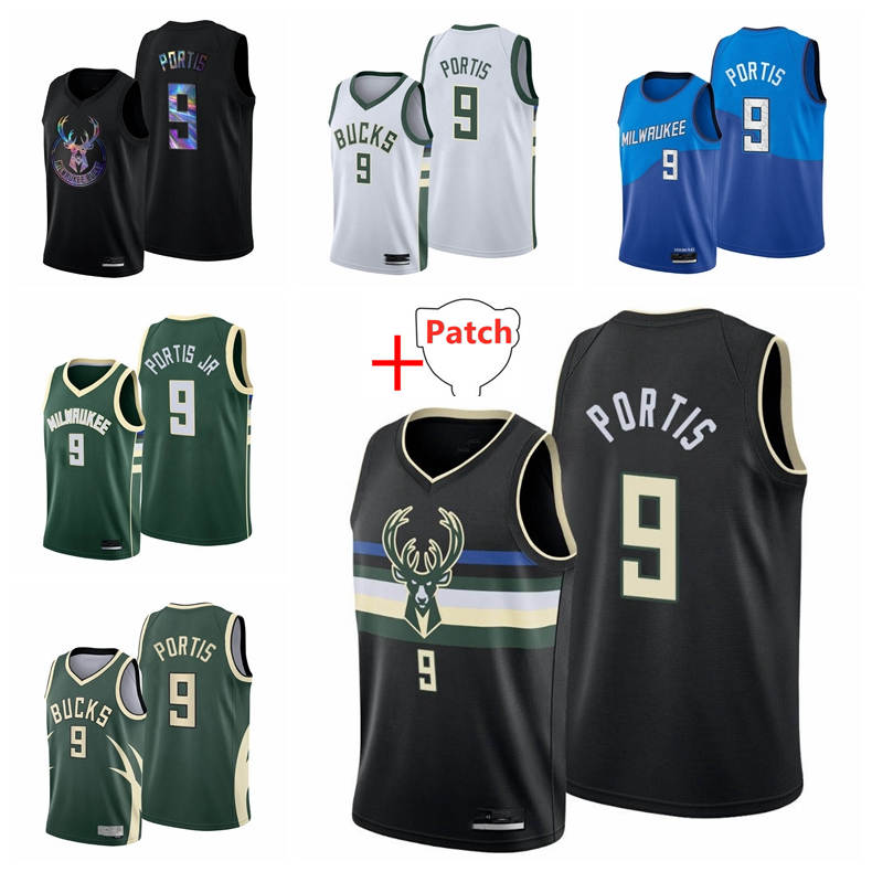 

The Finals Basketball Bobby Portis MilwaukeeBucksJersey 9 Champions Men Team With All Patch, Color1