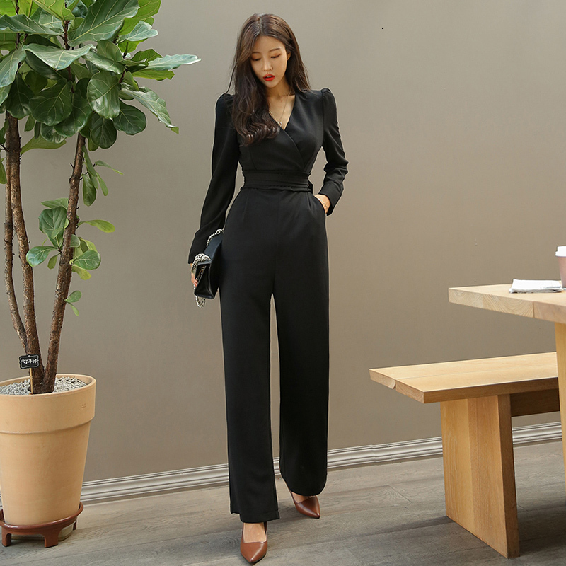 jumpsuits Fashion Spring Office Lady Elegant Jumpsuit High Waist Long Sleeve Autumn Casual Overalls for Women 9k4j XAQJ-image-671488695