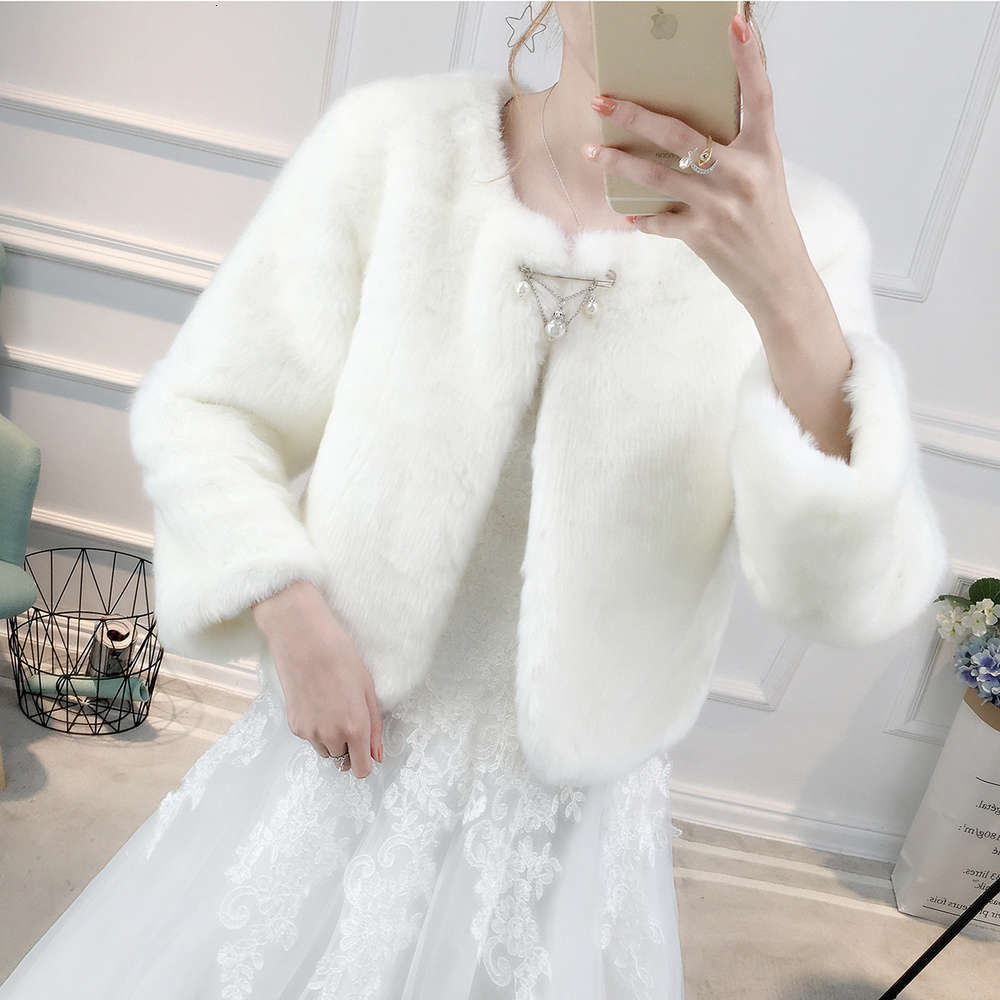 

scarves Wedding winter Bridal Hair shawl Bridesmaid cheongsam ceremonial Cape warm long sleeve coat imitation mink, Blue;gray