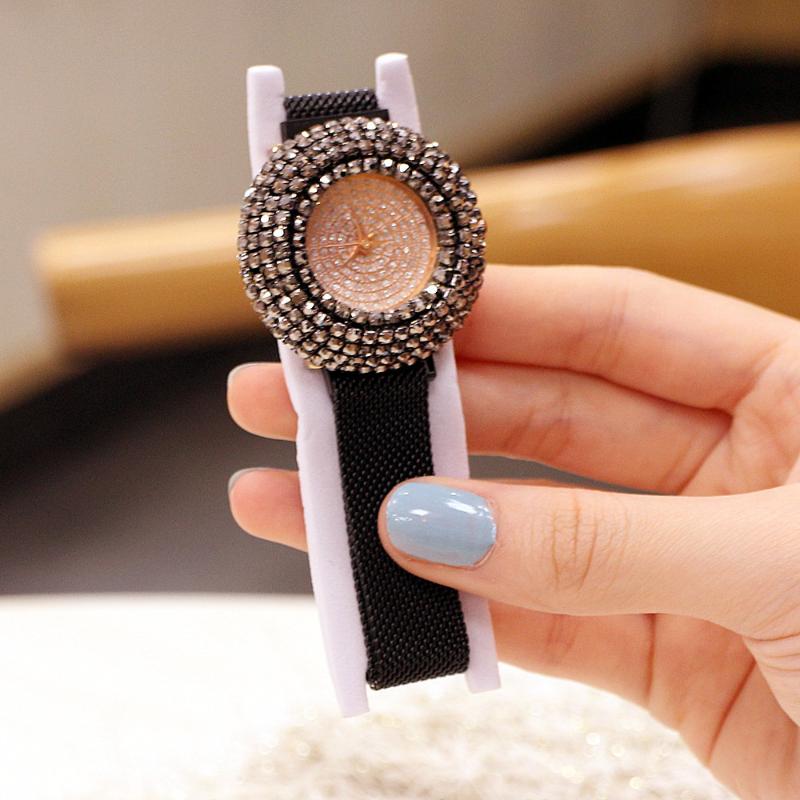 

Wristwatches Fashion Women Watch Casual Lady Wrist Watches Gypsophila Stainless Steel Quartz Clock Hour Top Brands Colored Beads A3292, Gold