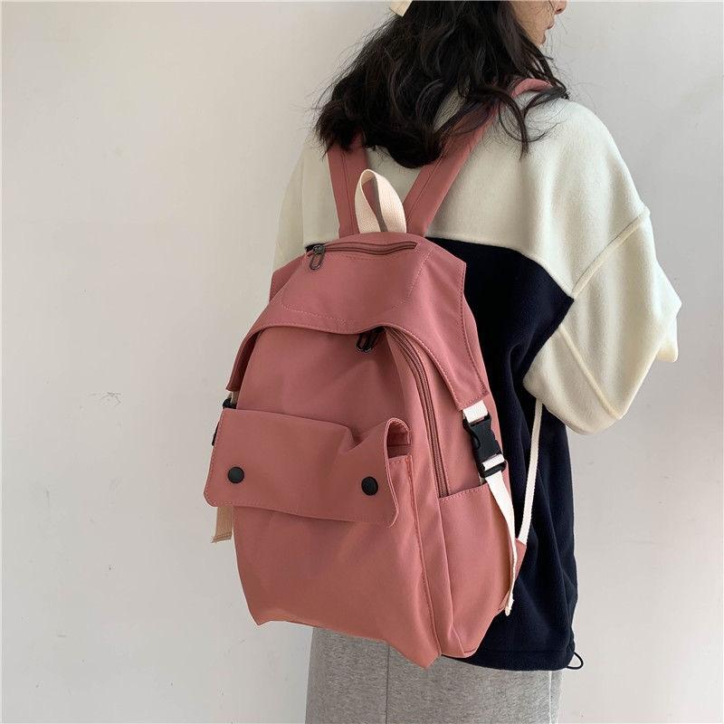 

Backpack Fashion Nylon Women Large Capacity Shoulder Bag School For Teenage Men Travel, Black