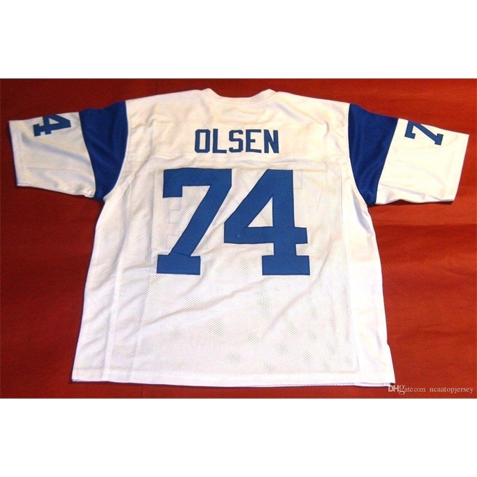 

MERLIN Cheap retro #74 OLSEN CUSTOM High-end JERSEY FEARSOME FOURSOME Mens Stitching High-end Size S-5XL Football jerseys College NCAA, Black
