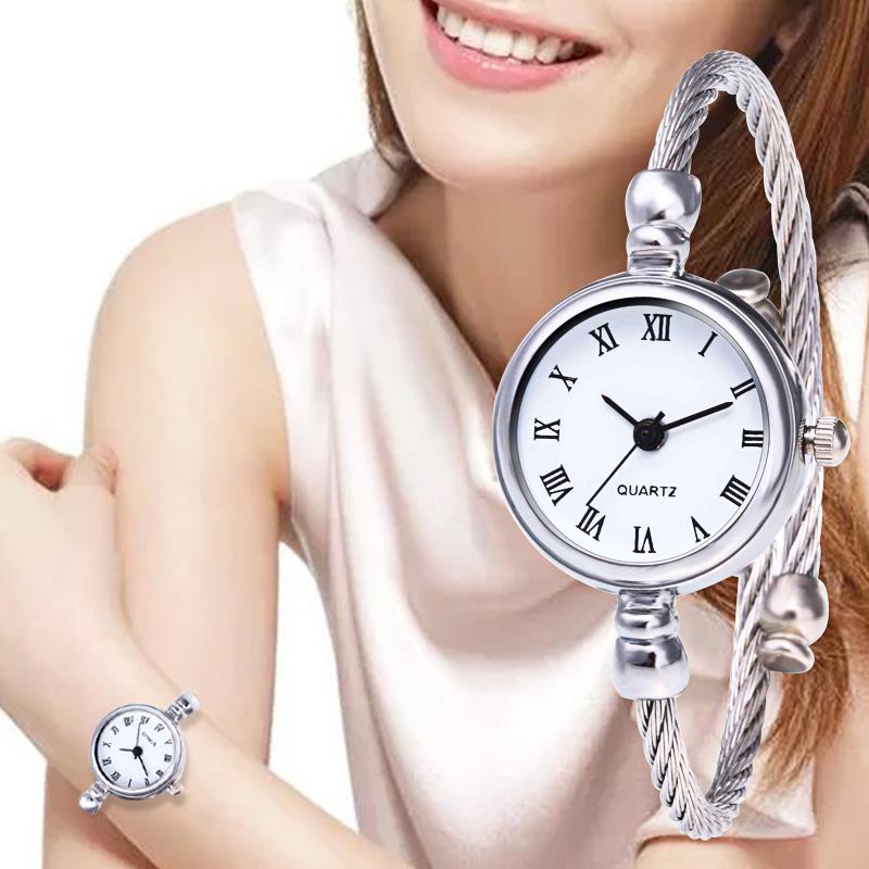 

Wristwatches WJ-8584 Fashion Lady Watch Women Stainless Steel Bracelet Watches Ladies Quartz Dress Clock, As photo 4