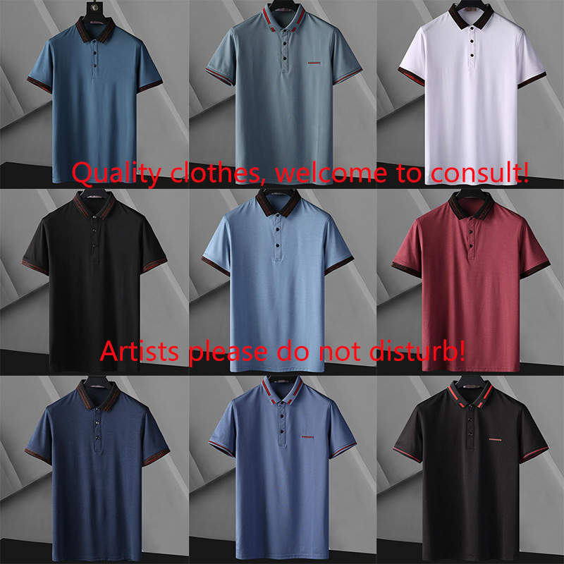 

Mens tees polos Fashion Designer Shirts Men short sleeve T-shirt original single Lapel shirt men's jacket sportswear jogging suit, White;black