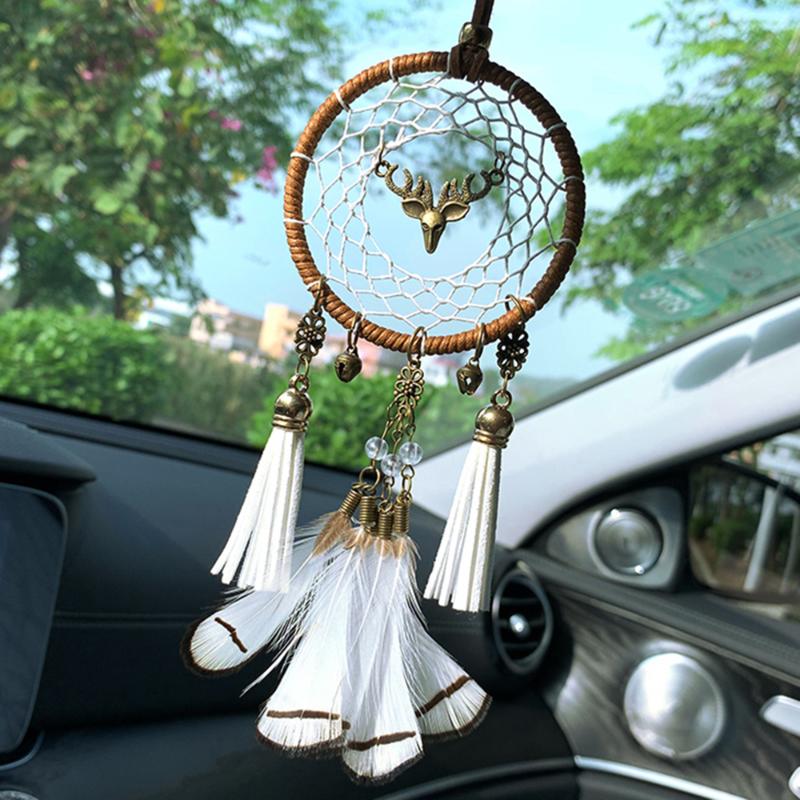 

Interior Decorations Automobiles Decorative Ornament Feather Car Pendant Hanging Wind Chimes Dream Catcher