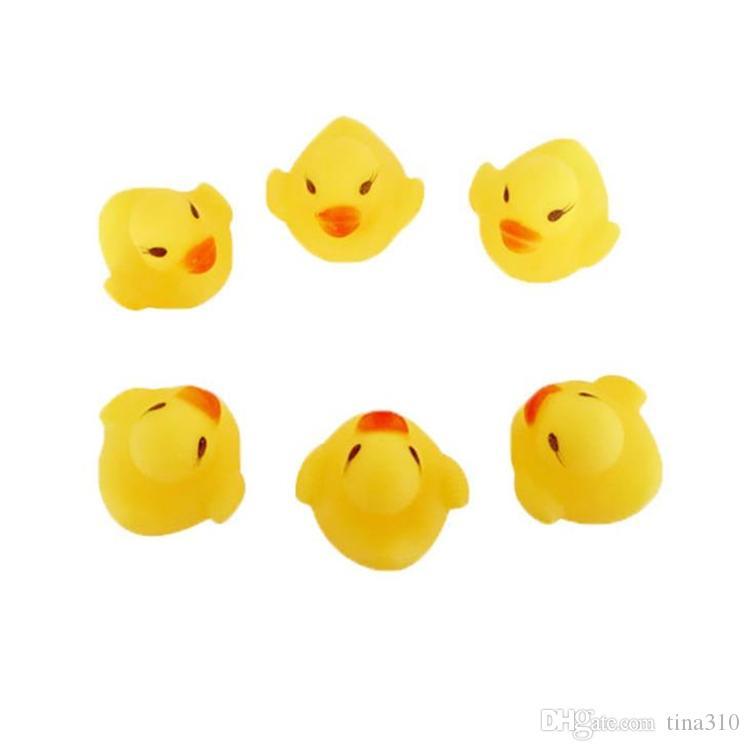 New Baby Bath Toy Sound Rattle Children Infant Mini Rubber Duck Swimming Bathe Gifts Race Squeaky Duck Swimming Pool Fun Playing Toy I268