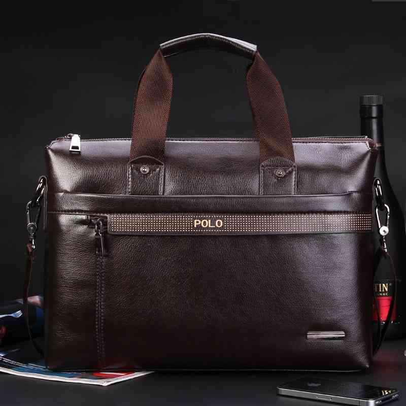

New portable shoulder fashion business messenger leisure computer men's bag, Red