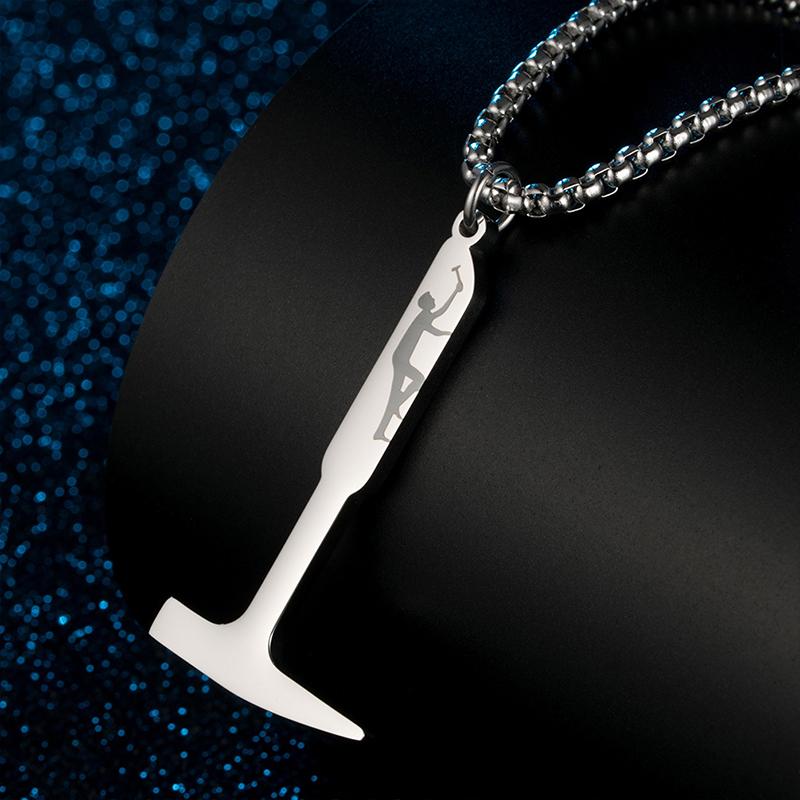 

Pendant Necklaces Necklace Men Tool Chain Black Stainless Steel Fashion Long Punk Jewelry Accessories, Silver