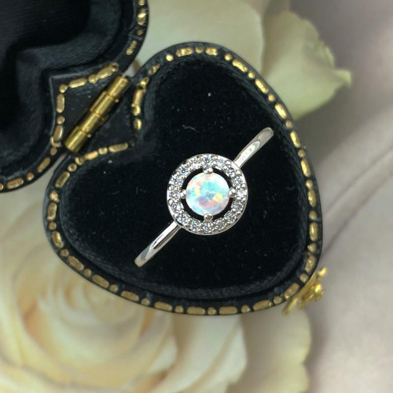 

Cluster Rings Amazing OPAL STONE For Women White Gold Color Midi Finger Ring Gift Girls Fashion Jewelry R848, Golden;silver