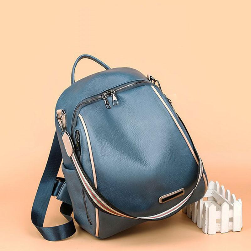 

High Quality Leather Backpack Women Shoulder Bags Multifunction Travel School For Girls Bagpack Mochila Evening