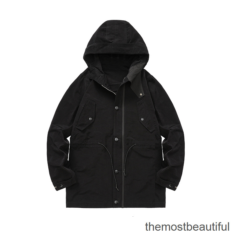 

Men's Jackets konng gonng spring and autumn Mid length jacket fashion brand high quality windbreaker Solid color Outerwear & Coats JS5O, 1# packing bag