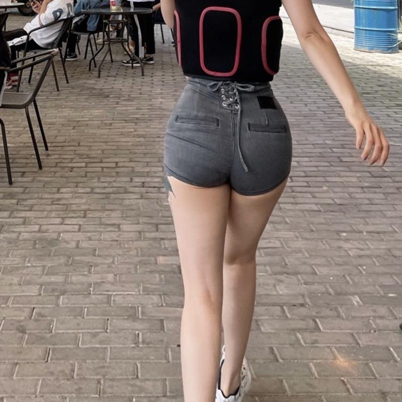 

Women's Shorts Womengaga High Waist Denim Super Sexy Booty Of Korean Women Summer Hip Bandage Female Strapon V8jg, Blue.